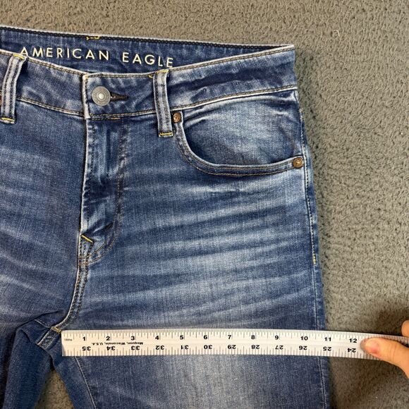 American Eagle Jeans Mens 30x34 Blue Athletic Fit Stretch Dark Wash Denim Pants - Picture 11 of 14